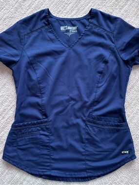 Grey's Anatomy by Barco Professional Wear Navy Scrub Shirt Small